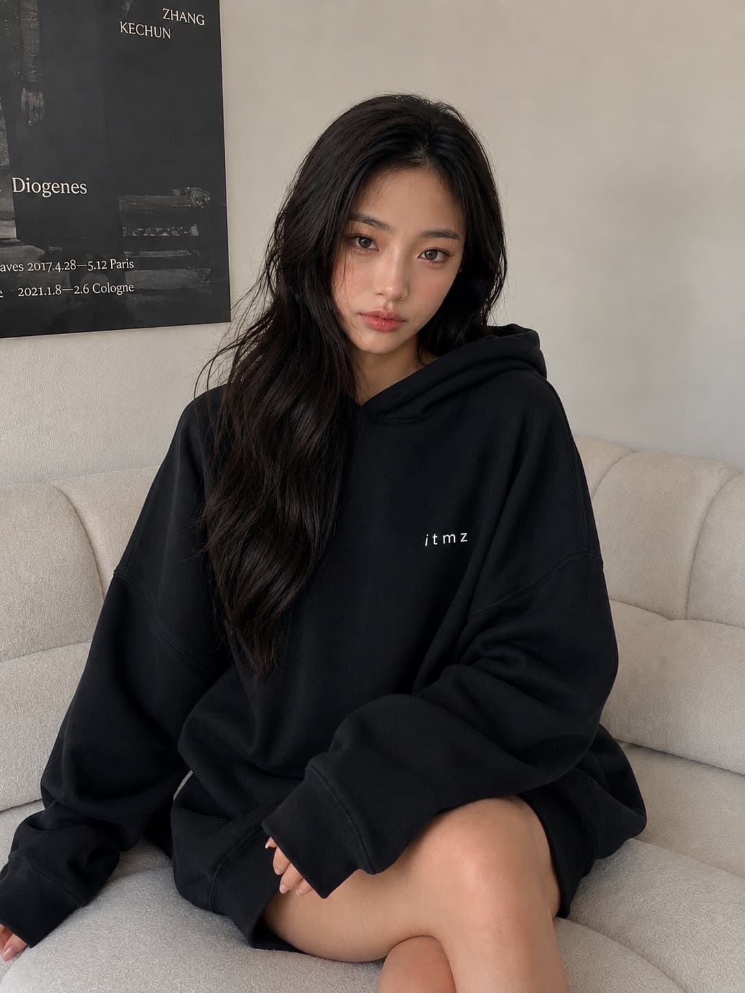 유니섹스 헤비웨이트 후디 — 차콜